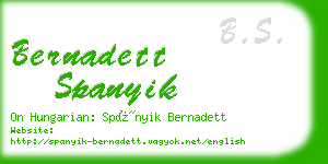 bernadett spanyik business card